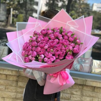 Букет из кустовой пионовидной розы "Сладкое настроение"