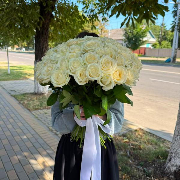 Букет из роз "Пломбирный восторг"